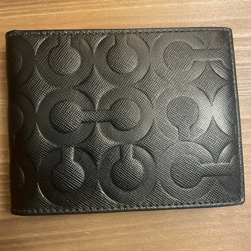 Coach Midnight Blue Embossed Wallet - Picture 6 of 6